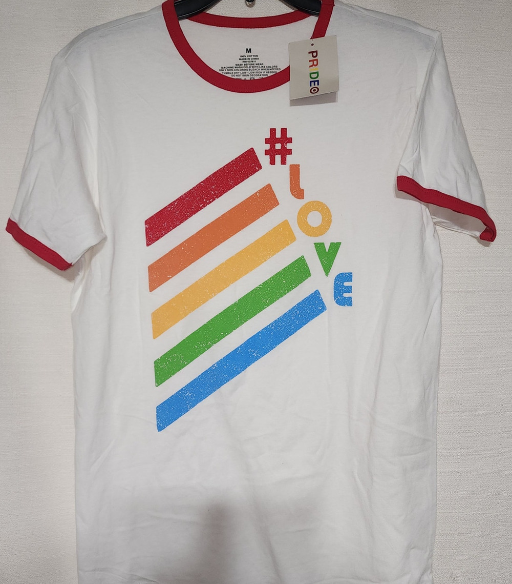 Pride # Love shirt size medium faded graphic